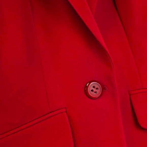 *SOLD* Luisa Spagnoli Red Satin Blazer - Picture 5 of 6